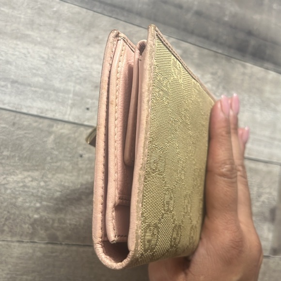 GUCCI Canvas Bifold Long Wallet with pink leather - Picture 5 of 7